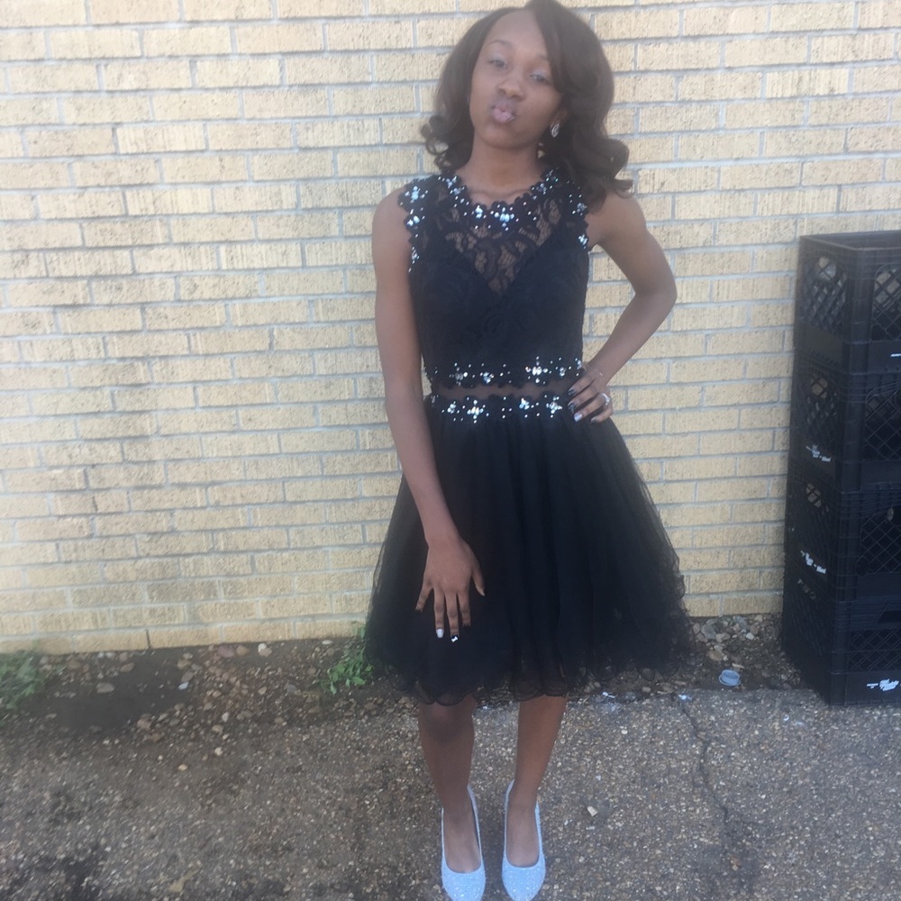 Black Dress With Silver Decorations